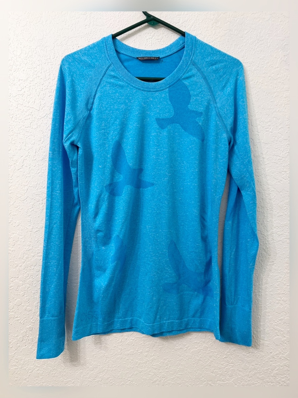 Oiselle Flyte Birds Out Women’s Long Sleeve Crewneck Top - Blue - L
